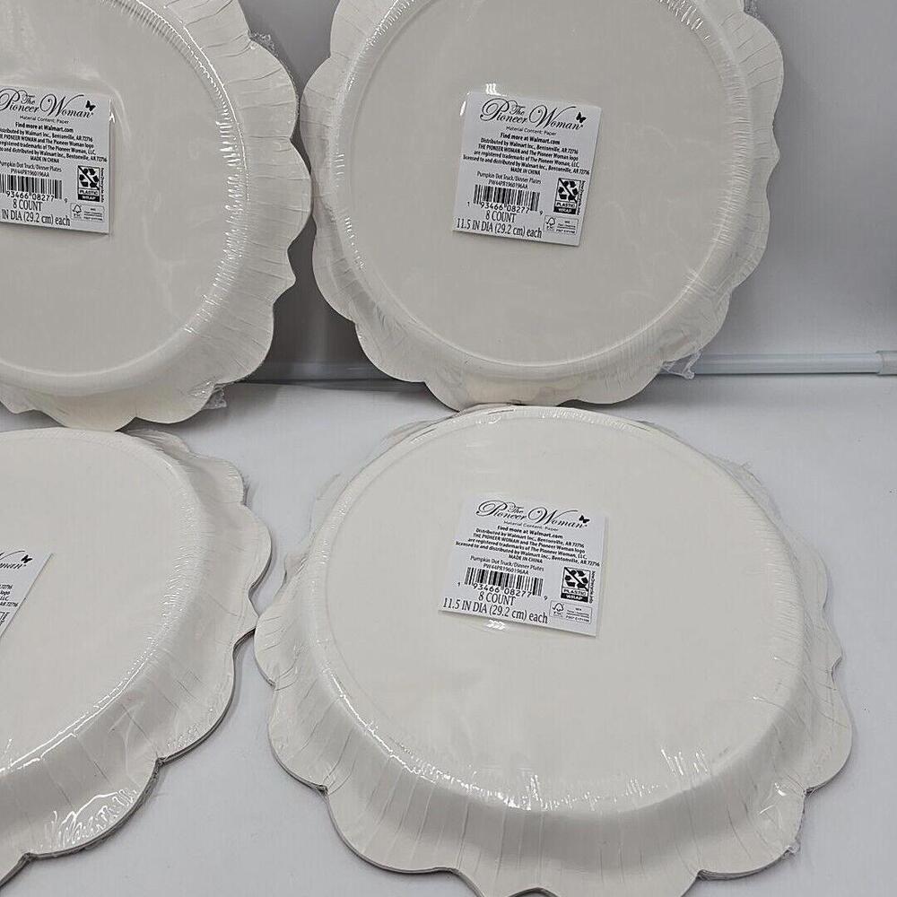 4 PACKS The Pioneer Woman Pumpkin Dog Truck Paper Plate; 32 Ct.; 11.5" - Picture 7 of 9